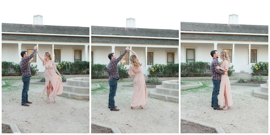 dance photos at engagement session