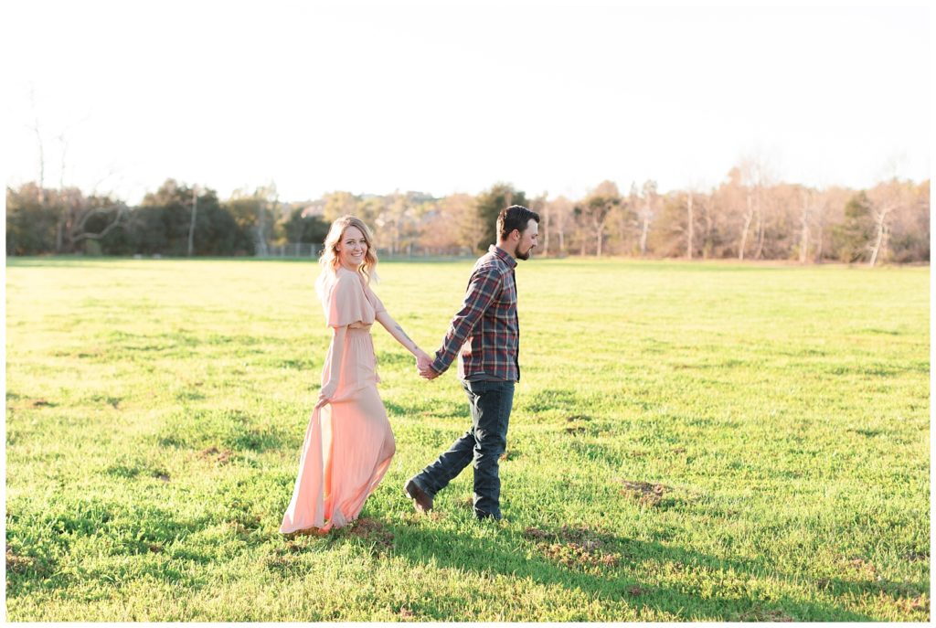 engagement session in a field 